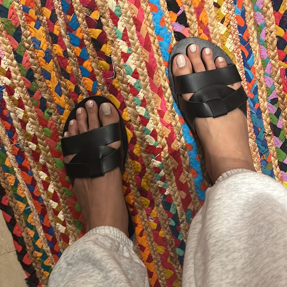 Faux Leather Crisscross Sandals - Picture 5 of 5